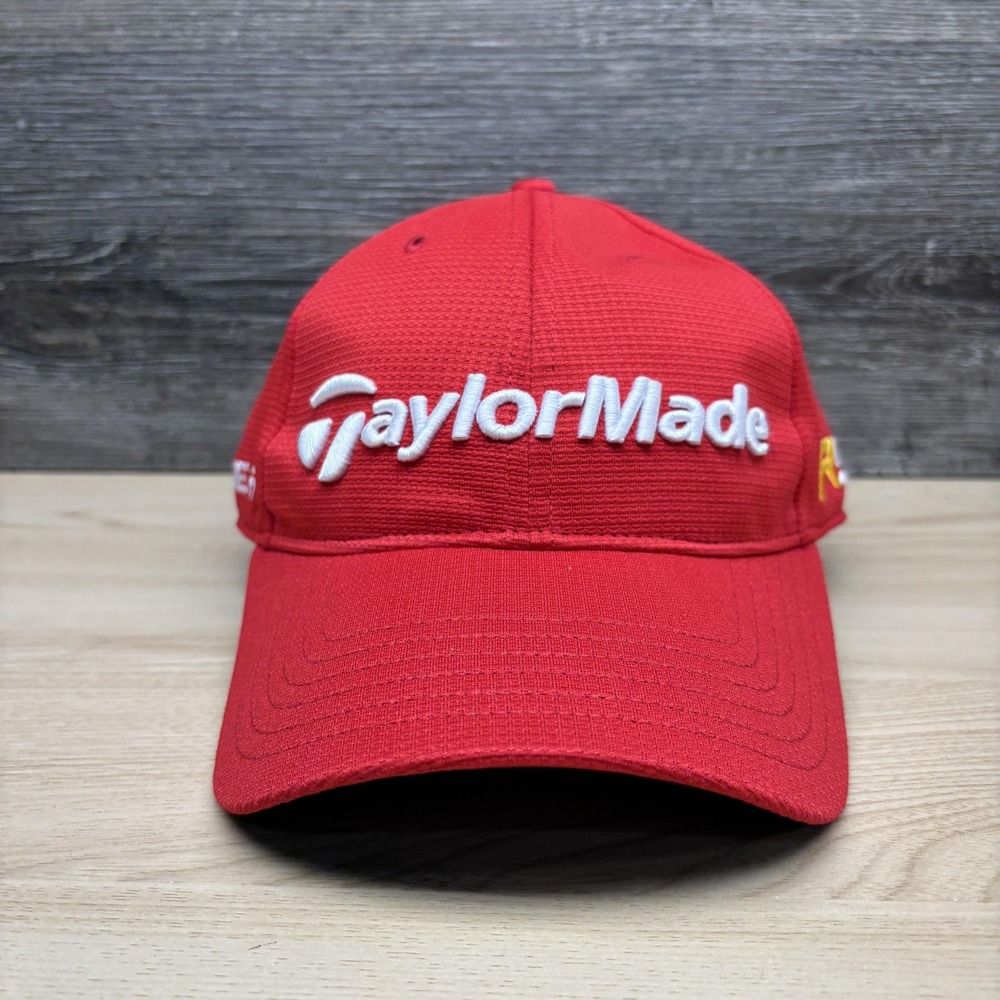 TaylorMade Hat Cap Strap Back Mens One Size Red Golf Burner R9 Logo Embroidered